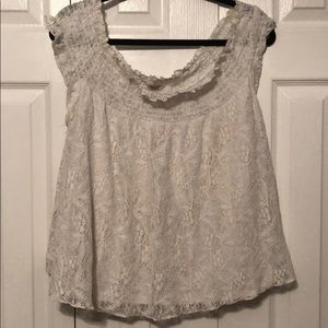 Off the shoulder white top